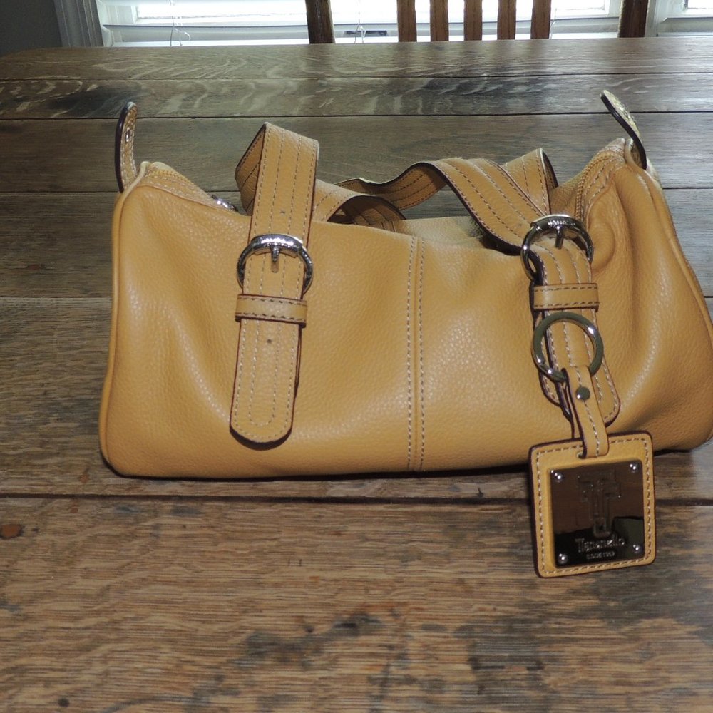Tiganello Yellow Leather Small Barrell Bag New